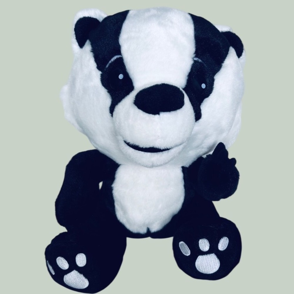 Harry Potter Hufflepuff Badger Plush Black White Hogwarts House Stuffed Animal